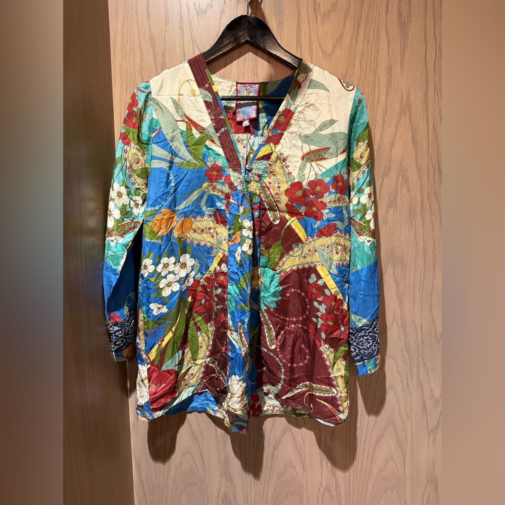 Johnny Was Teebee Robi Long Sleeve Embroidered Blouse Size S - Picture 4 of 11